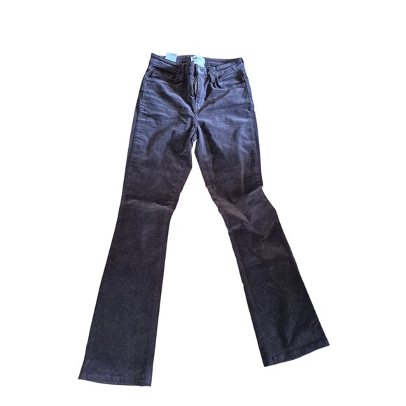 L'AGENCE Stevie High Rise Straight Velvet Pants Jeans Stretchy Brown Sz 24-25 - Picture 2 of 9